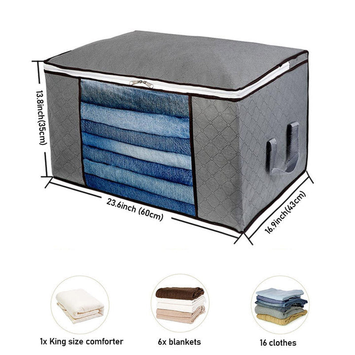 Ruimtebesparende kleding organizer voor het netjes opbergen van diverse kledingstukken en accessoires.