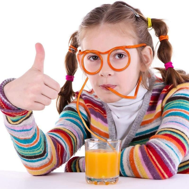 Feestelijke rietjesbril voor kinderen. Dit grappige speelgoed maakt elke slok een avontuur.