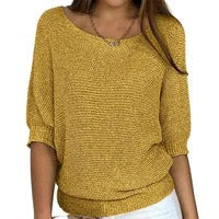 Veelzijdige damestop met ronde hals en comfortabele stof, ideaal voor een casual of chique look.