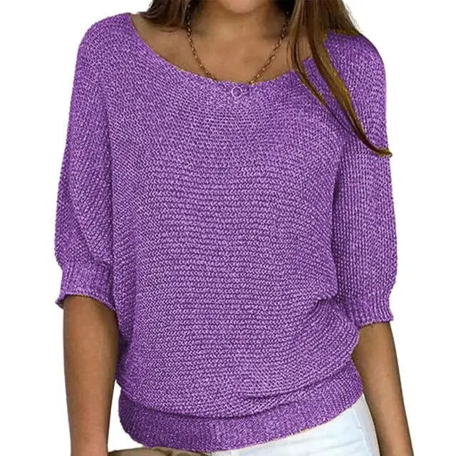 Trendy dames trui met een losse pasvorm en lange mouwen, essentieel voor je winterkleding collectie.