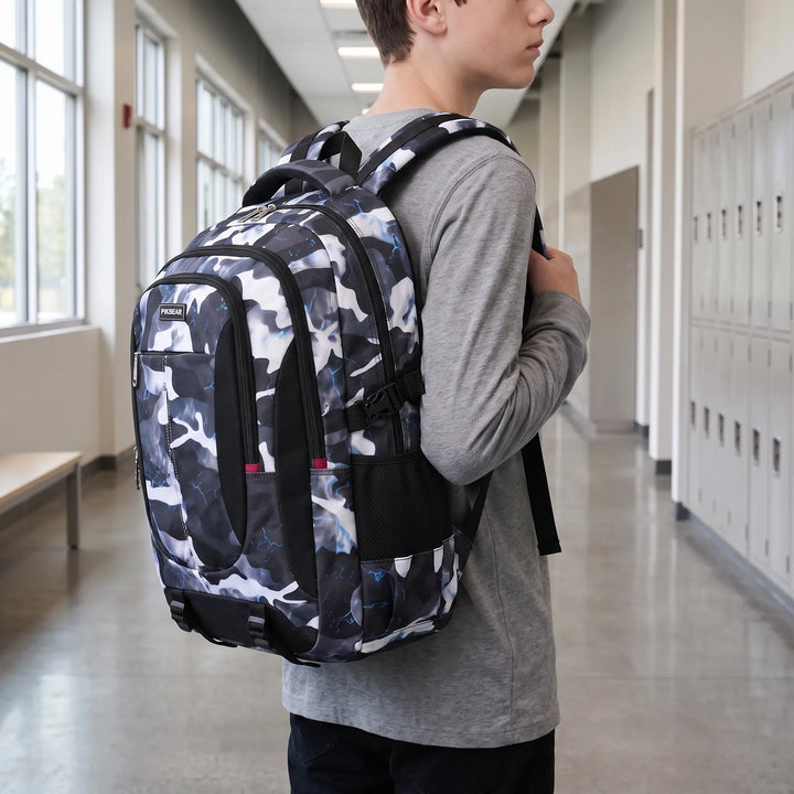 Unisex schoolrugzak met ruim laptopvak en slimme organisatie voor studenten en dagelijks gebruik. Comfortabel nylon.