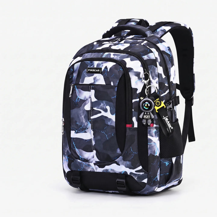 Ruime unisex laptoprugzak met gewatteerd vak, ideaal voor school en reizen. Georganiseerde schoolbenodigdheden.