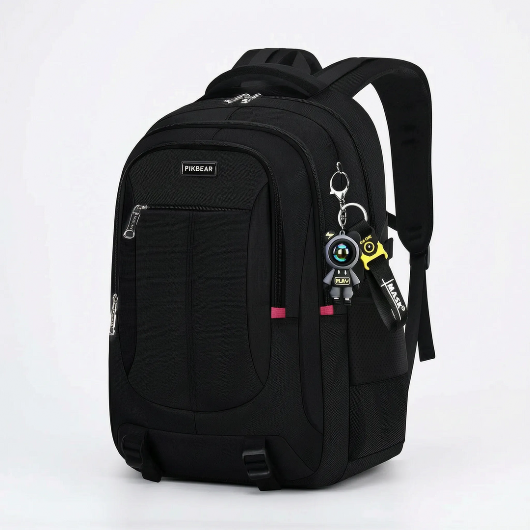 Moderne unisex schoolrugzak, perfect voor studenten, met groot laptopvak en veel ruimte voor schoolbenodigdheden.