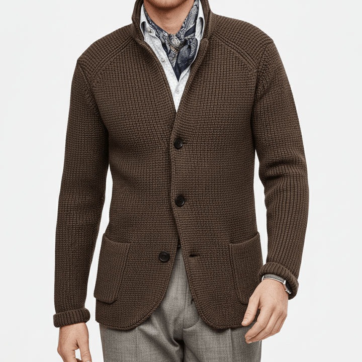 Casual heren gestructureerd vest met lange mouwen, Daniel collectie, comfortabel en stijlvol.