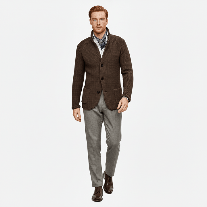 Gestructureerd heren vest Daniel, lange mouwen, comfortabel voor gelaagde kleding.