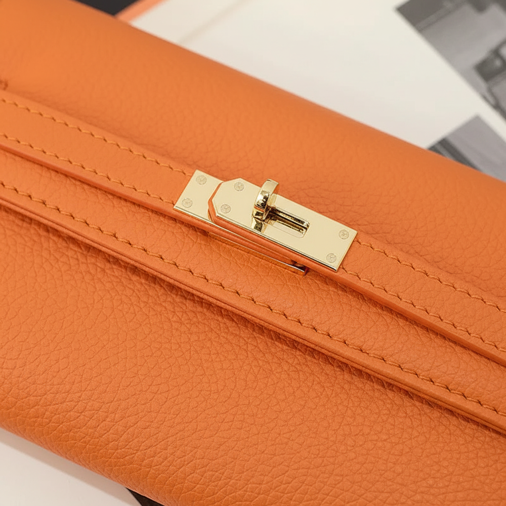 Trendy vrouwen portemonnee met uniek bladmotief, een chique accessoire voor elke dame.