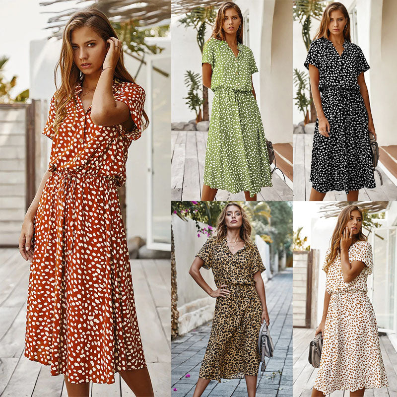 Luchtige dames zomerjurk van zachte stof, perfecte modieuze kleding voor de lente en warme zomerdagen.