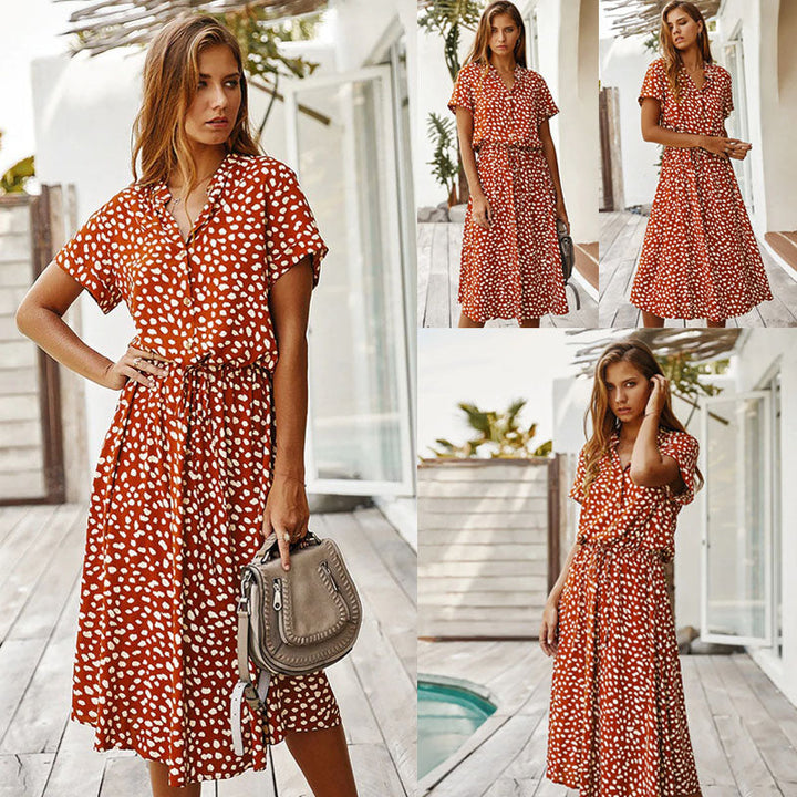Zomerse jurk voor dames, zwierig en modieus. Een trendy outfit voor een stijlvolle, comfortabele look.