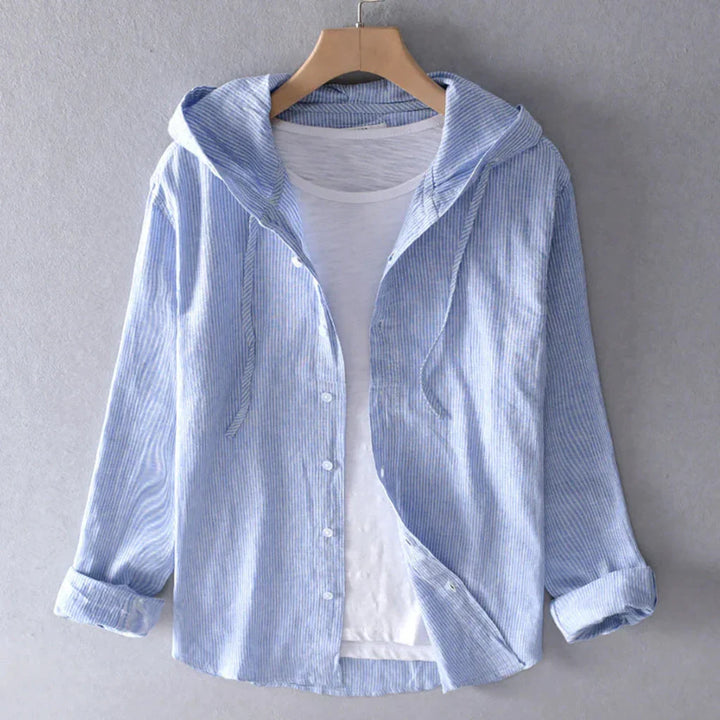 Dames ademende zomerblouse met knoopsluiting en korte mouwen, relaxte pasvorm, ideaal voor warm weer.