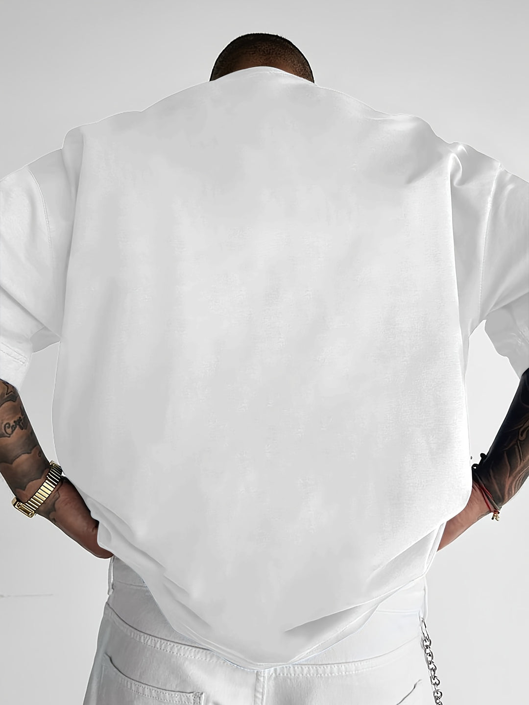 Zomer T-shirt voor heren, comfortabele loose fit met moderne slogan print en korte mouwen.