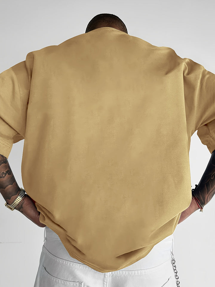 Comfortabel casual heren T-shirt, loose fit met ronde hals en coole slogan print voor dagelijks gebruik.
