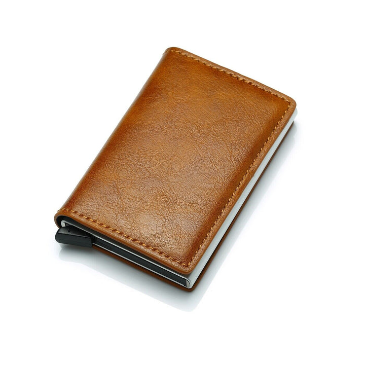 Slimme aluminium kaarthouder/geldclip voor veilige opslag van pasjes en geld. Compacte en moderne unisex portemonnee.