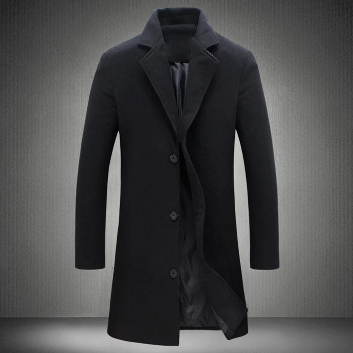 Nieuwe klassieke wollen winterjas voor heren. Warme, elegante bovenkleding, verkrijgbaar in grijs, zwart en khaki.