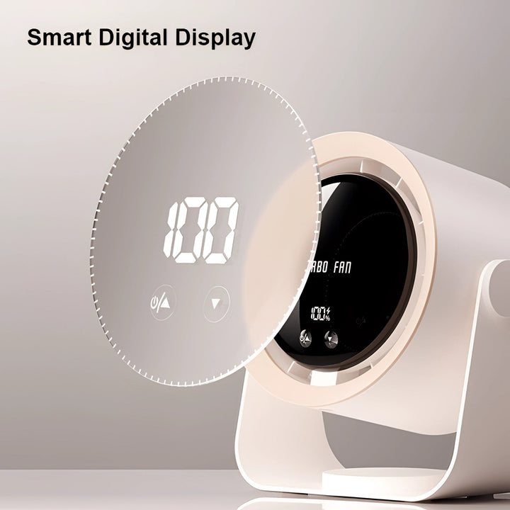 Stijlvolle design ventilator zonder bladen, ideaal voor een moderne woonkamer of slaapkamer.