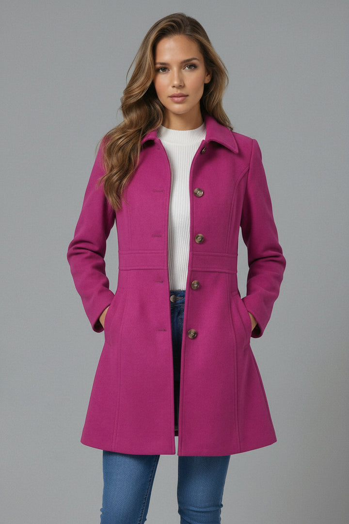 Dames Caitlin A-lijn mantel, getailleerd ontwerp voor een elegante en warme winterjas.