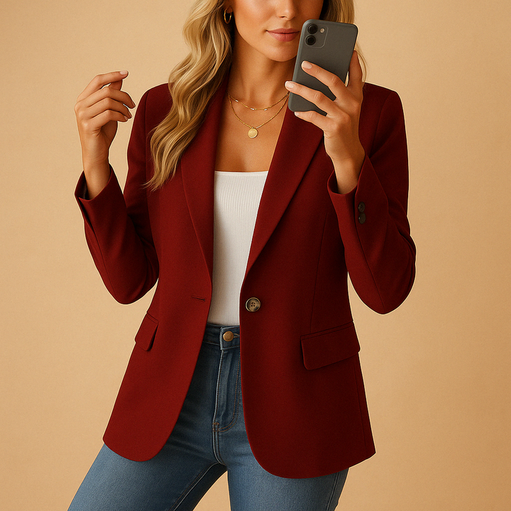 Professionele dames getailleerde blazer 'Isla' met stretch. Perfecte comfort blazer voor kantoor en zakelijk.