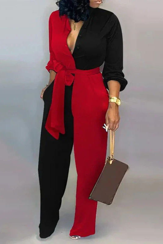 Elegante beige dames jumpsuit, eendelig pak met V-hals en getailleerde pasvorm, modieus met vetersluiting.