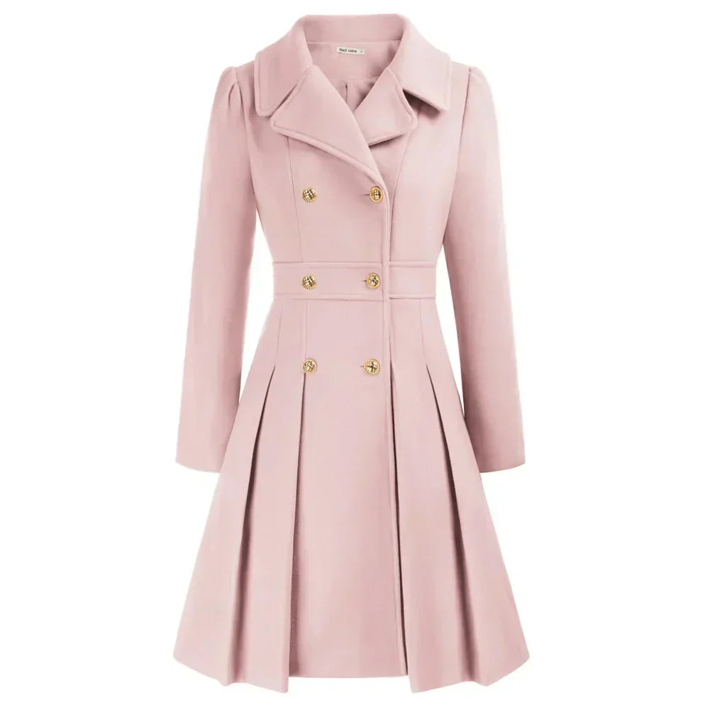 Perfect getailleerde korte mantel Leah, modieuze peacoat voor dames. Elegante A-lijn boven de knie, comfortabel.