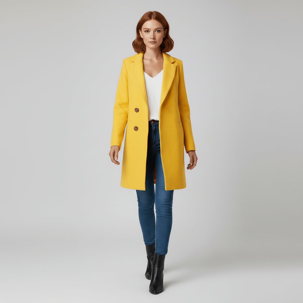 Warme getailleerde Kiara winterjas voor dames, een stijlvolle en chique mantel.