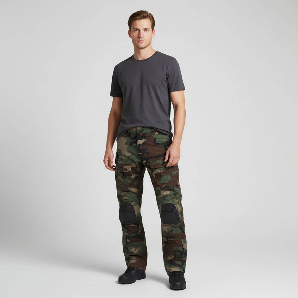 Tactische heren broek met kniebescherming, ontworpen voor comfort en maximale bewegingsvrijheid.