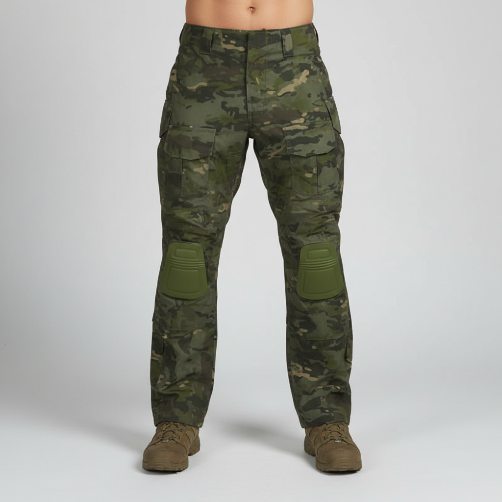 Heren outdoor broek, tactische cargobroek met kniebescherming voor veeleisende omgevingen.