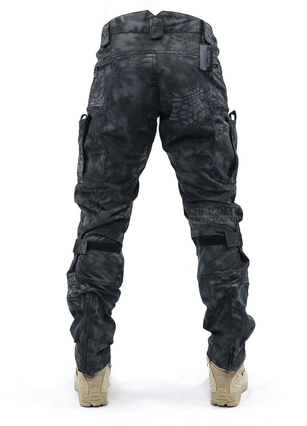 Sterke heren tactische werkbroek met duurzame stof en cruciale kniebeschermers.