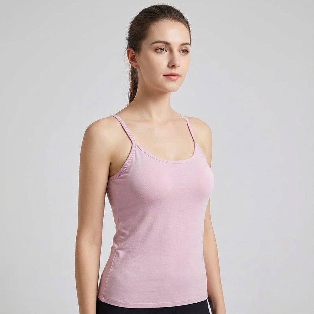 Comfortabele dames tanktop Tara, ideaal als veelzijdige zomer top of onderkleding; met ingebouwde bustier.