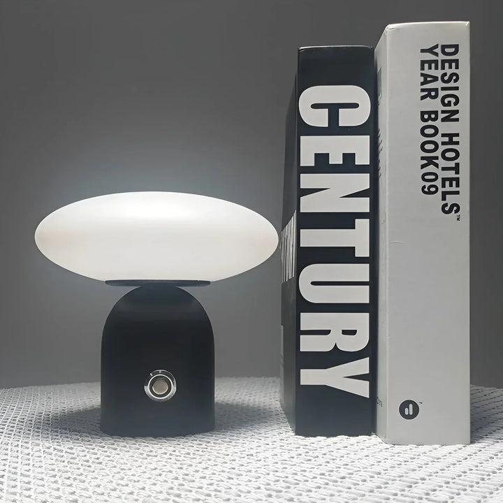 Luxe draadloze paddenstoellamp met smart touch functie. Ideale zwarte scandinavische verlichting voor uw huis.