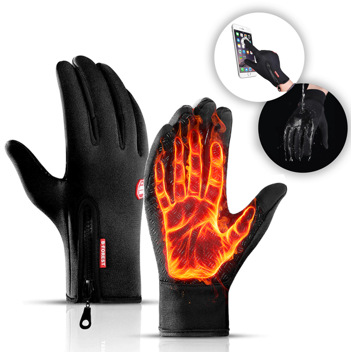 Waterdichte touchscreen handschoenen voor mannen & vrouwen, ideaal voor fietsen & rennen in winterse omstandigheden.