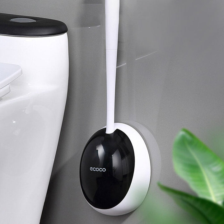Stijlvolle siliconen badkameraccessoire: flexibele toiletborstel met praktische houder.