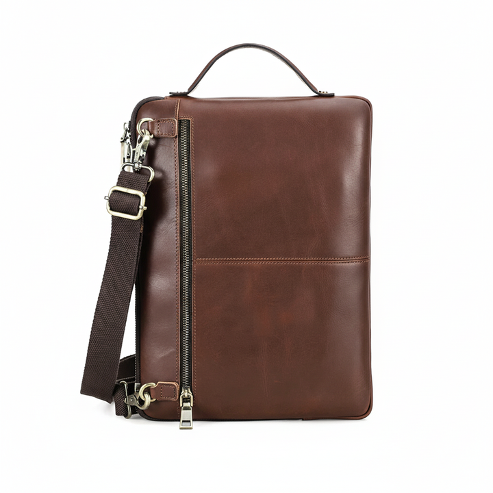 Premium lederen laptoptas, geschikt als aktetas of messenger. Zakelijke schoudertas, perfect voor kantoor en reizen.