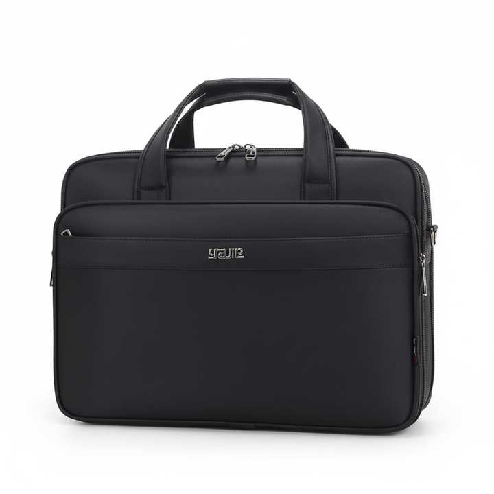 Georganiseerde BizBag aktetas voor laptops met meerdere vakken, inclusief laptopbescherming.