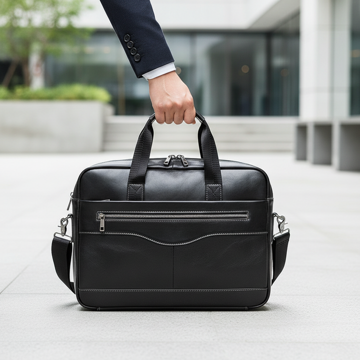 Stijlvolle unisex laptoptas voor 15-inch laptop, ideaal voor werk of studie, met ruime opbergmogelijkheden.