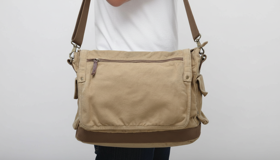 Unisex messengerbag/schoudertas met klep, ruim en duurzaam, perfect voor dagelijks gebruik of reizen.
