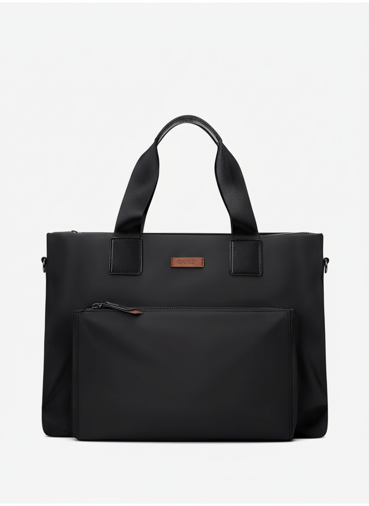 Ruime unisex laptoptas met schouderriem, ideaal voor documenten en dagelijks gebruik op kantoor.