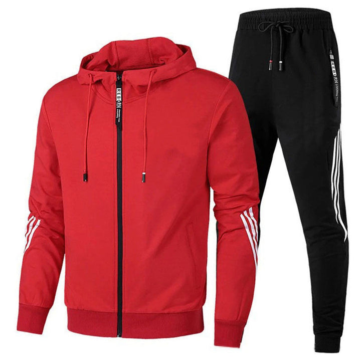 Comfortabel heren trainingspak met capuchon en relaxte pasvorm. Stijlvolle vrijetijdskleding voor elke man.