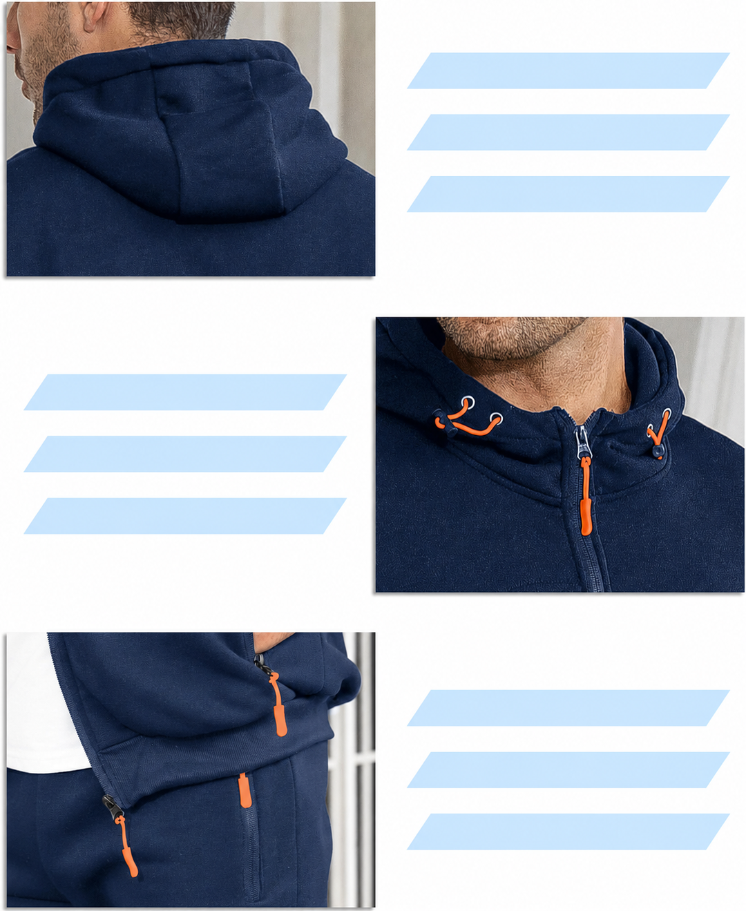 Modern heren trainingspak. Comfortabele slim-fit sportset, geschikt voor diverse sportactiviteiten.