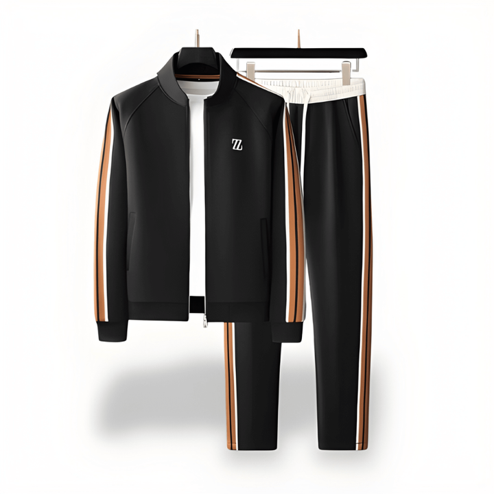 Heren trainingspak, tweedelige set, met comfortabele pasvorm en trendy streepdesign voor dagelijks gebruik.