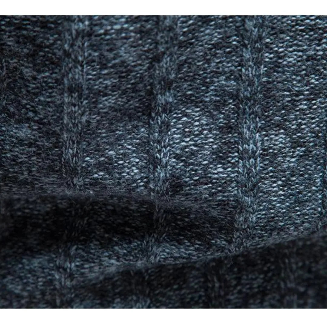 Heren trui met opstaande kraag en handige kwart rits, een comfortabel en veelzijdig kledingstuk voor mannen.