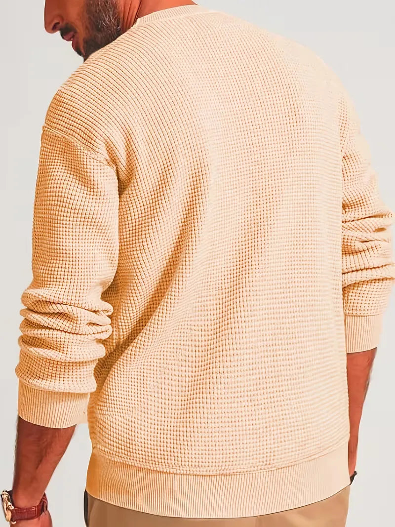 Casual heren sweater met ronde hals, effen design. Geschikt voor dagelijks comfort.