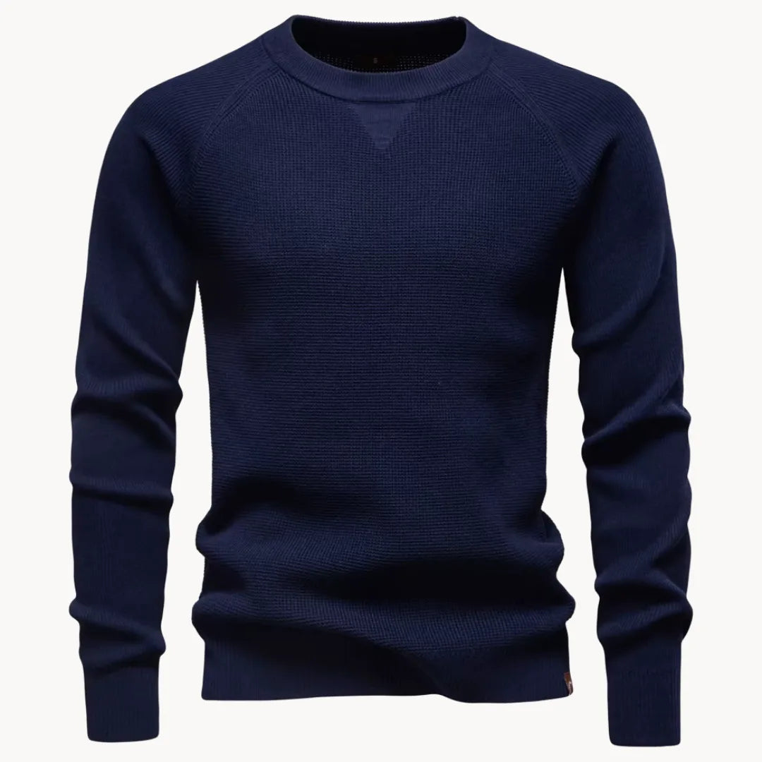 Heren trui met ronde hals en raglanmouwen, jouw favoriete item voor een stijlvolle, ontspannen look.