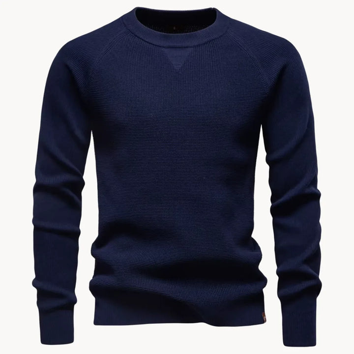 Heren trui met ronde hals en raglanmouwen, jouw favoriete item voor een stijlvolle, ontspannen look.