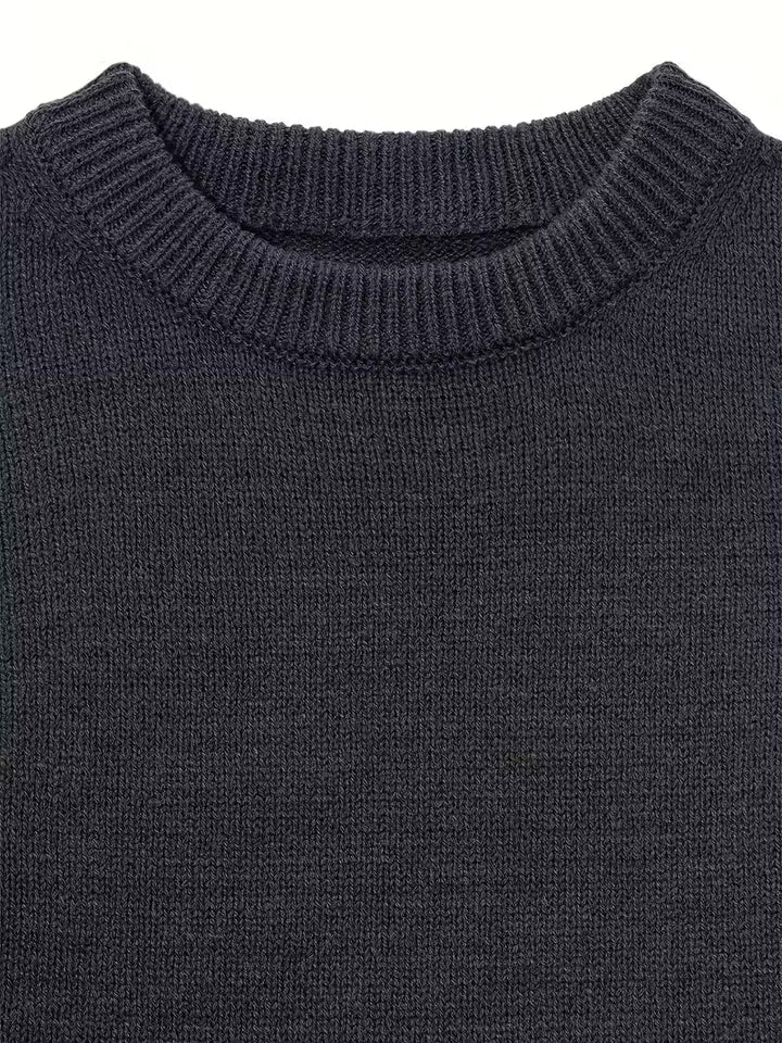 Olijfgroene heren trui met ronde hals en ribbeldesign. Casual, warm en modieus voor heren.