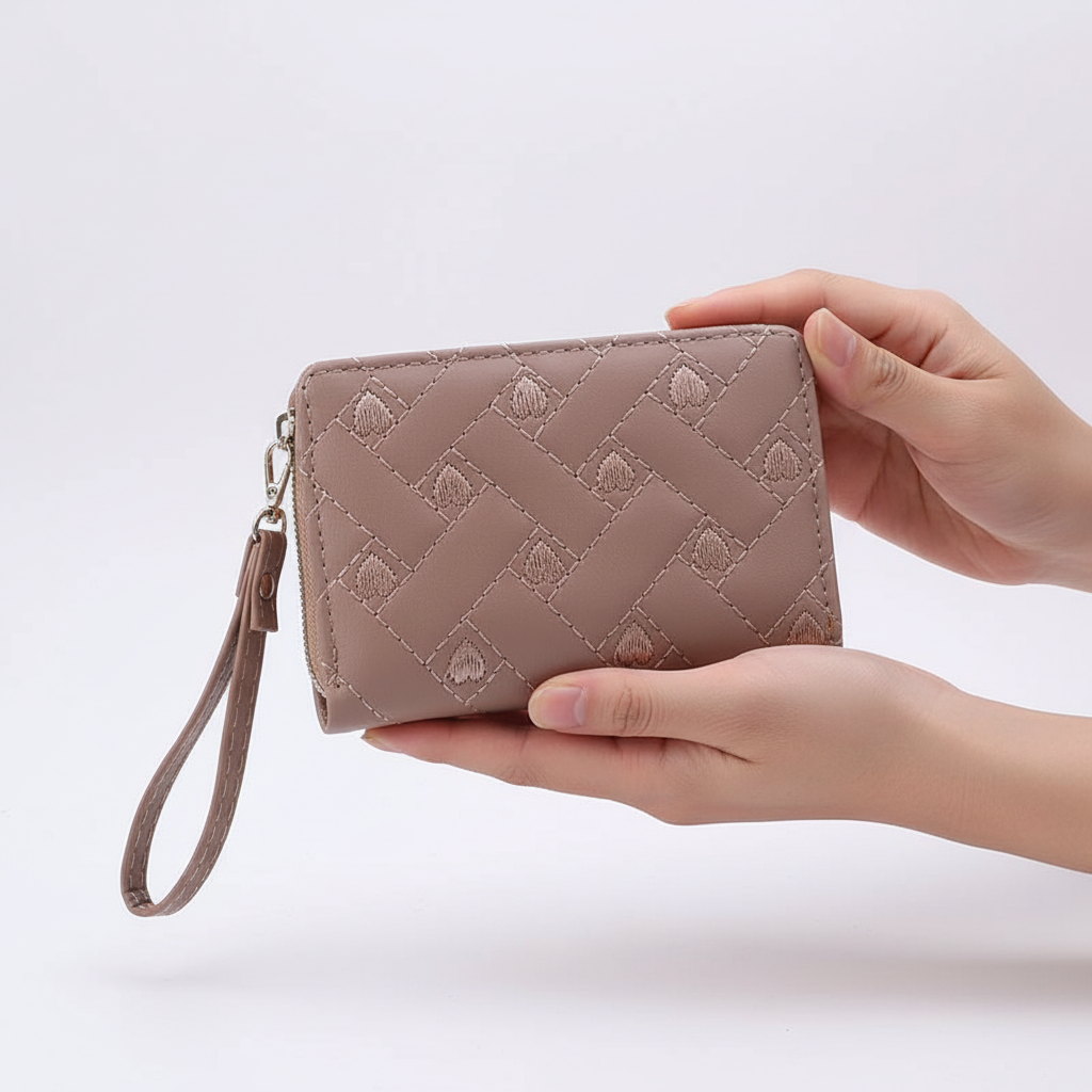 Veelzijdige dames driedelige PU leren portemonnee. Compact, stijlvol en een perfecte organizer voor dagelijks gebruik.