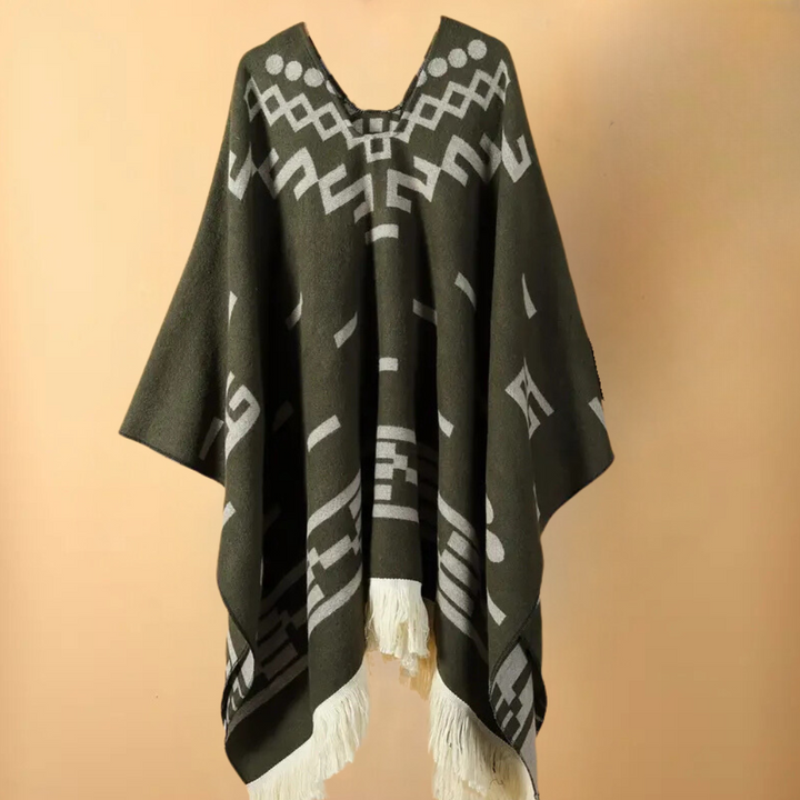 Stijlvolle herenponcho Kael, modieus en comfortabel. Perfecte warme kleding voor de winter.