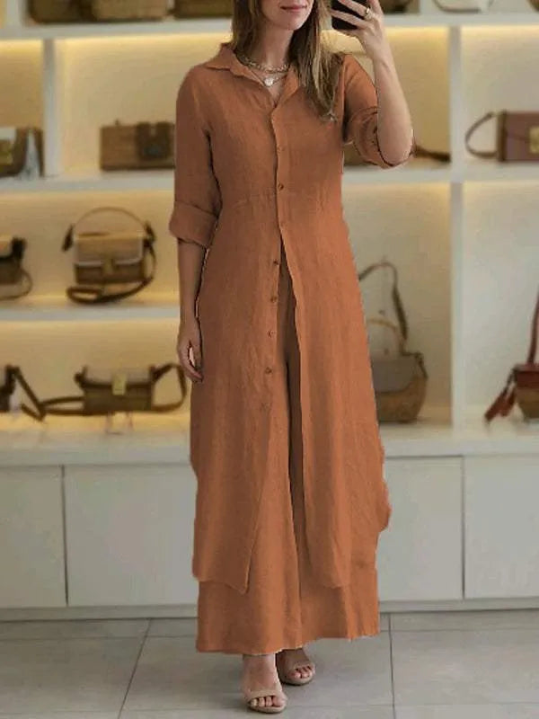 Luchtige zomerblouse van de tweedelige set voor dames, met elegante pasvorm, ideaal voor een relaxte look.