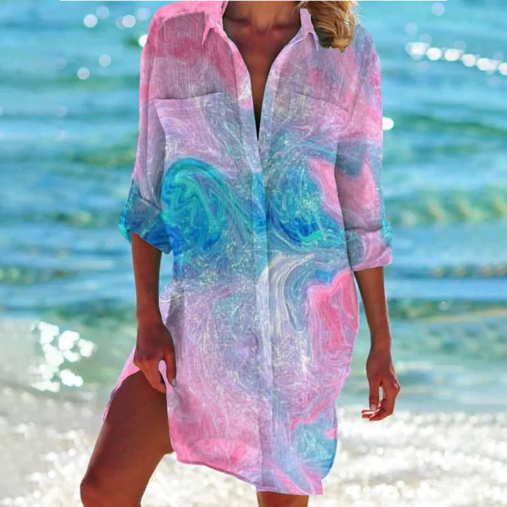 Modieus print shirt voor dames, perfect voor een luchtige zomeroutfit of ontspannen dagen.