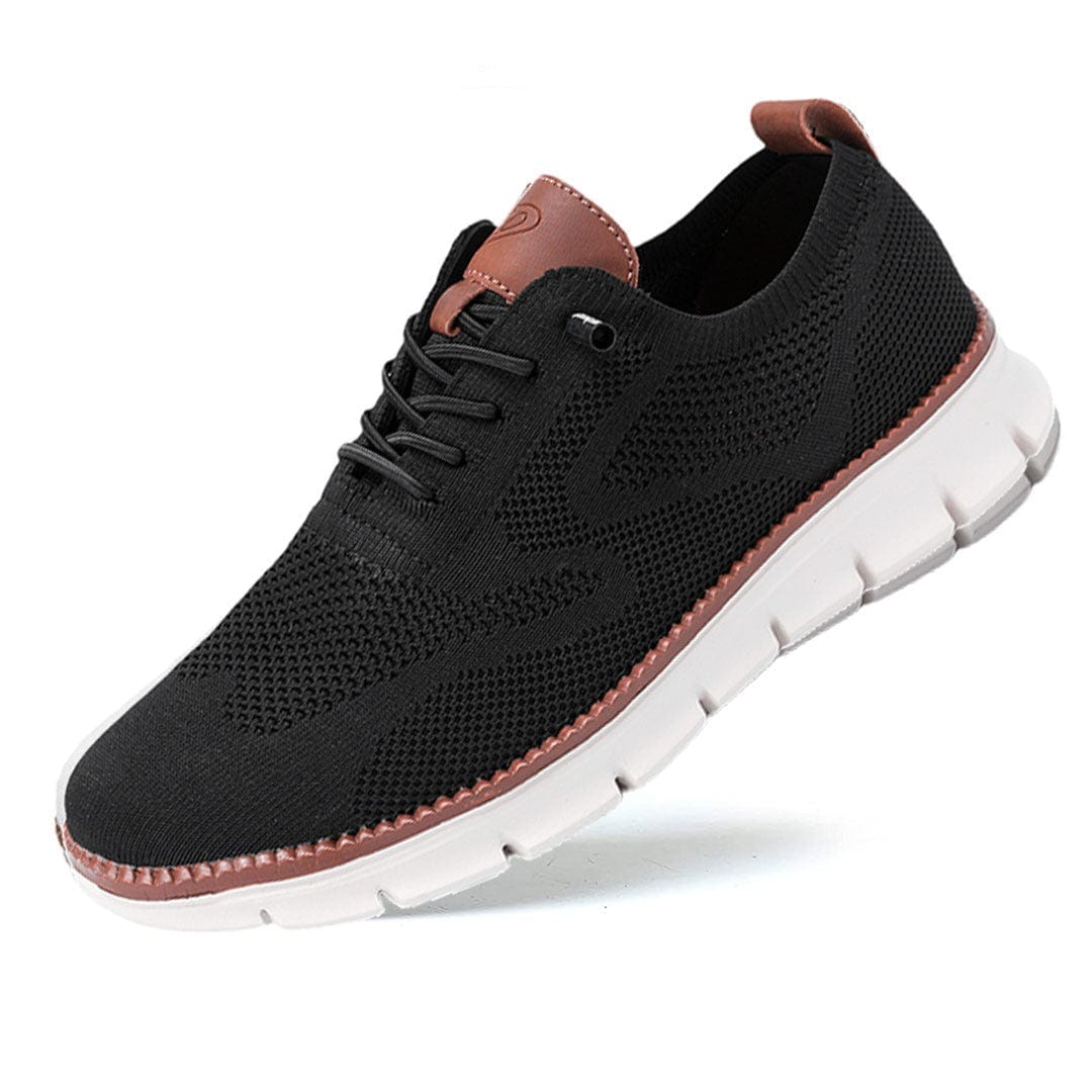 Elias herenschoenen: lichtgewicht vegan leer, ademend en antislip voor optimale prestaties.