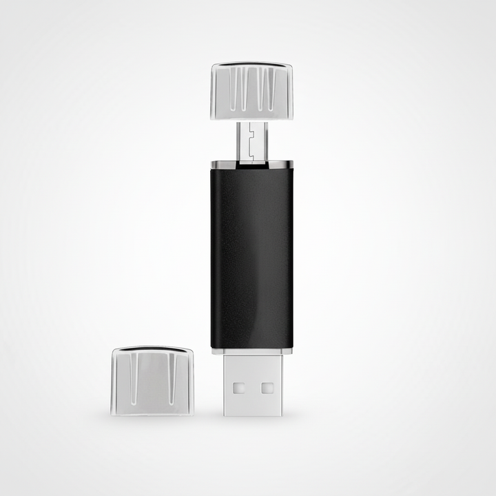 Flash drive OTG, compact en universeel. Gemakkelijk mee te nemen voor mobiel gebruik en snelle data opslag.