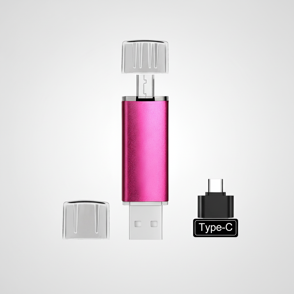 Slanke, compacte OTG USB-stick voor universele data opslag. Handig voor diverse apparaten en geheugen uitbreiding.